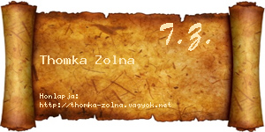 Thomka Zolna névjegykártya